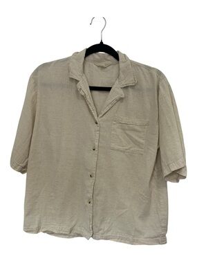 Sim & Sam Linen/Cotton Short-Sleeve Button Down Shirt